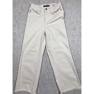 Judy Blue Straight Leg High-waist Frayed hem Neutral Color‎ Denim Size 1/25
